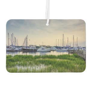 Charleston Harbour Boats Sunset Car Air Freshener