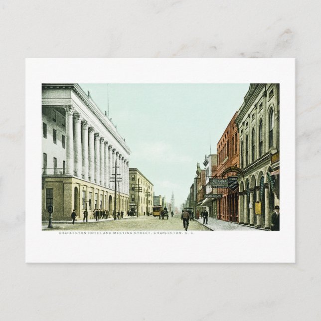 Charleston Hotel and Meeting Street, Charleston,SC Postcard (Front)
