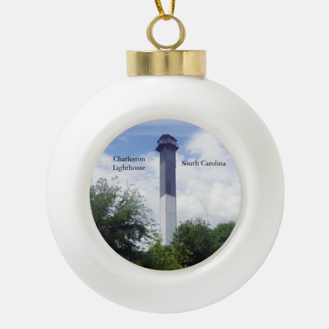 Charleston Lighthouse ball ornament (Front)
