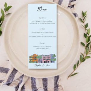 Charleston Menu for Wedding Watercolor design 