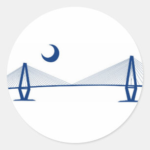 Charleston Ravenel Bridge Classic Round Sticker