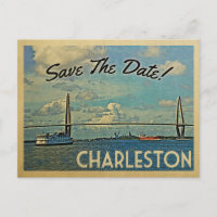 Charleston Save The Date Vintage Postcards