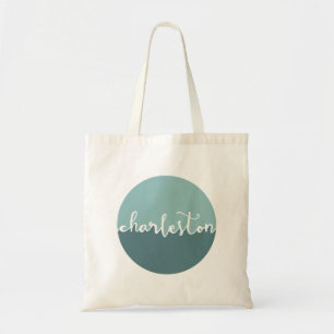 Charleston, SC   Blue Circle Ombre Tote Bag