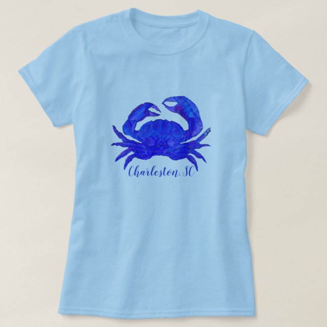 Charleston SC Crab T-Shirt (Design Front)