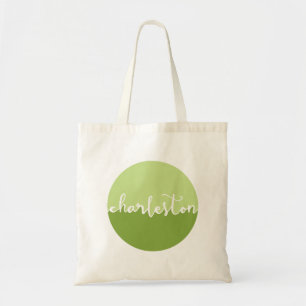 Charleston, SC   Green Circle Ombre Tote Bag