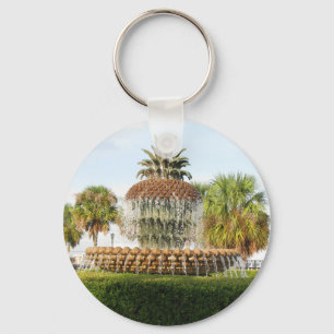 Charleston SC Pineapple Fountain, Waterfront Park Key Ring