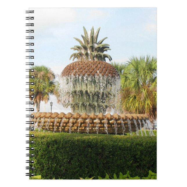 Charleston SC Pineapple Fountain, Waterfront Park Notebook (Front)