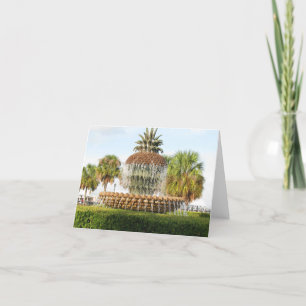 Charleston SC Pineapple Fountain, Waterfront Park Thank You Card