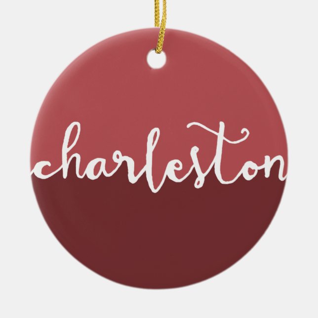 Charleston, SC | Rust Circle Ombre Ceramic Tree Decoration (Front)