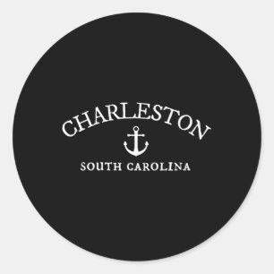 Charleston Sc South Carolina Nautical Theme Classic Round Sticker