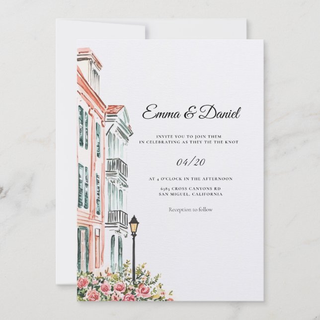 charleston SC wedding Invitation (Front)