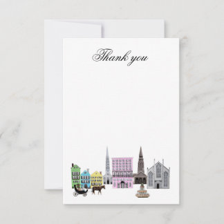 charleston skyline Thank you note Card