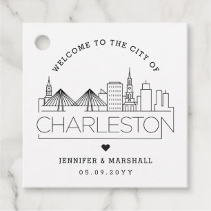 Charleston Skyline   Wedding Welcome Favour Favour Tags
