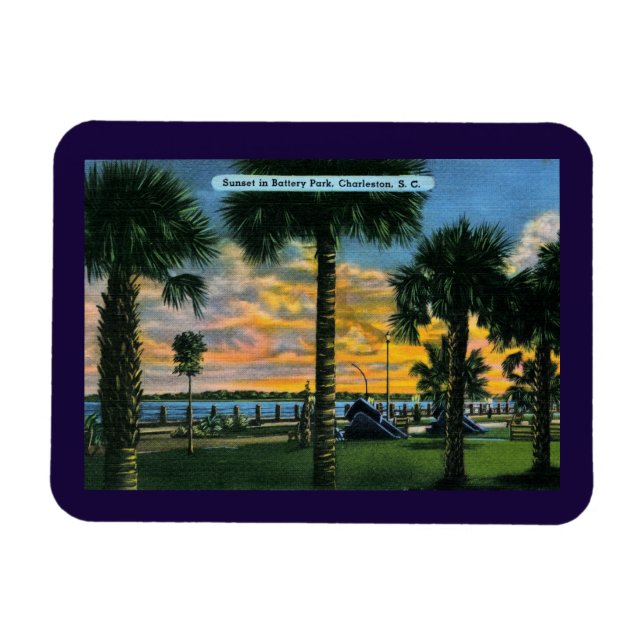 Charleston, South Carolina, Battery Park, Vintage Magnet (Horizontal)