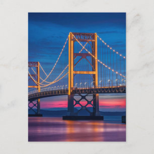 Charleston, South Carolina Bridge at Night Postcard