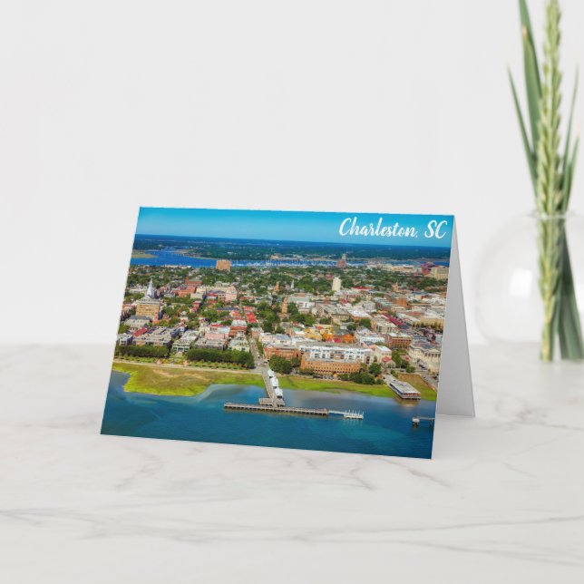 Charleston South Carolina City Skyline Photo Card (Front)