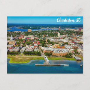Charleston South Carolina City Skyline Travel Postcard