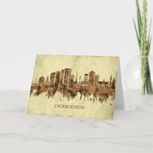 Charleston South Carolina Cityscape Holiday Card