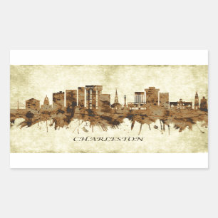 Charleston South Carolina Cityscape Rectangular Sticker