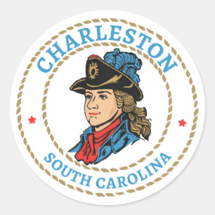 Charleston South Carolina Colonial Classic Round Sticker