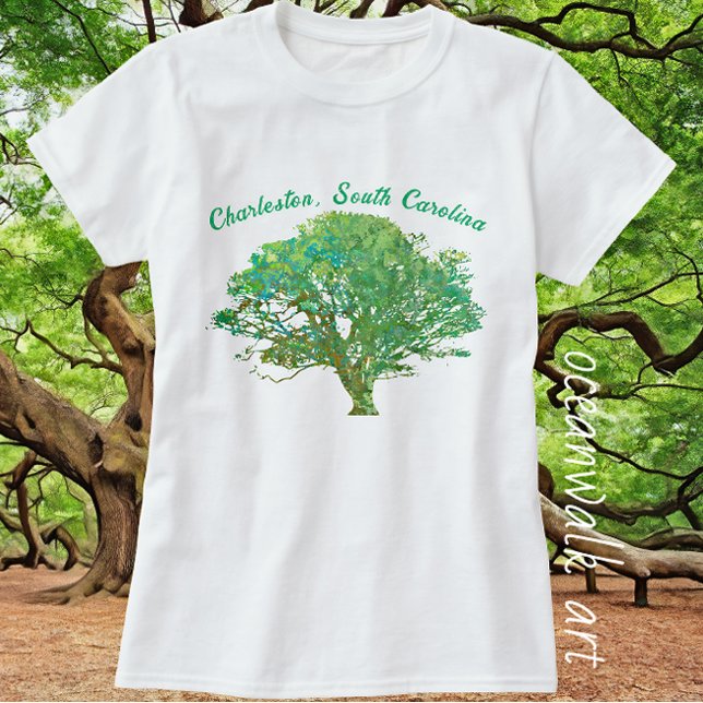 Charleston South Carolina Elegant Live Oak Tree T-Shirt (Charleston, SC live oak tree)