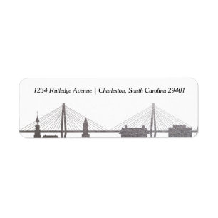Charleston South Carolina Faux Silver Label