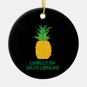 Charleston South Carolina Fruit Pineapple Fountain Ceramic Tree Decoration