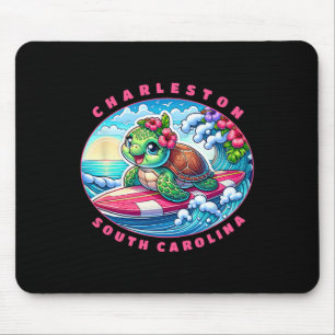 Charleston South Carolina Girls Cute Surfing Sea T Mouse Mat