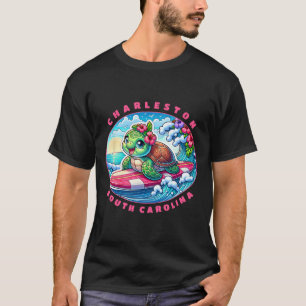 Charleston South Carolina Girls Cute Surfing Sea T T-Shirt
