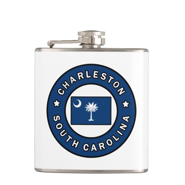 Charleston South Carolina Hip Flask (Front)