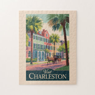Charleston South Carolina Illustration Travel Art Jigsaw Puzzle