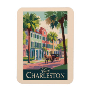 Charleston South Carolina Illustration Travel Art Magnet