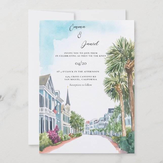 charleston south carolina invitation (Front)