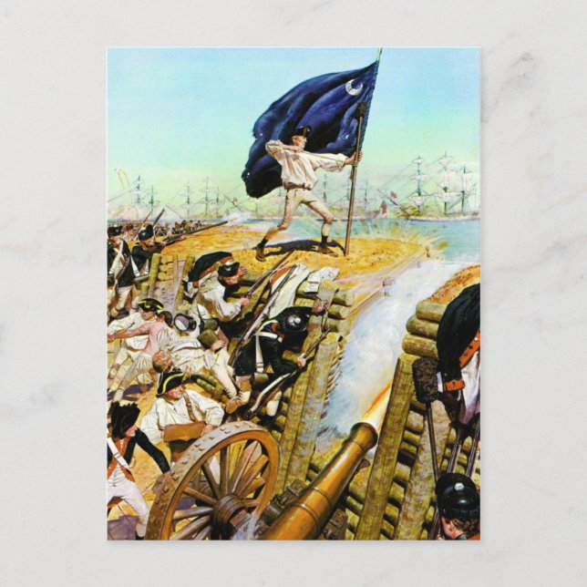 Charleston, South Carolina June 1776 Postcard (Front)