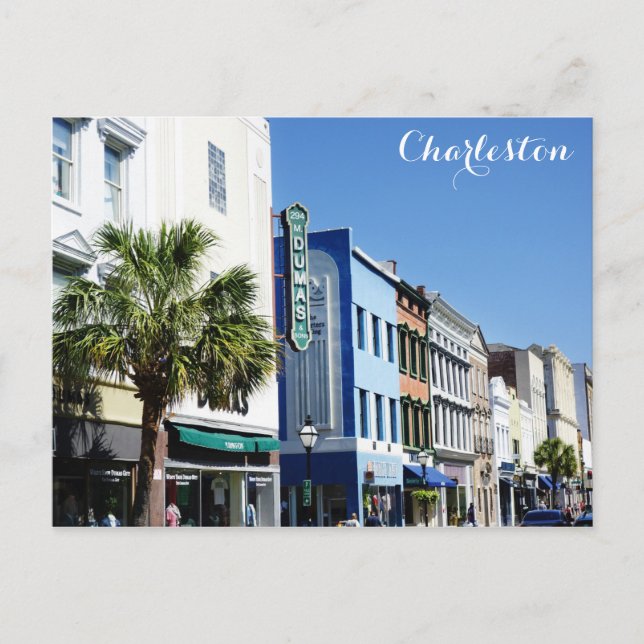 Charleston South Carolina King Street Travel Photo Postcard (Front)