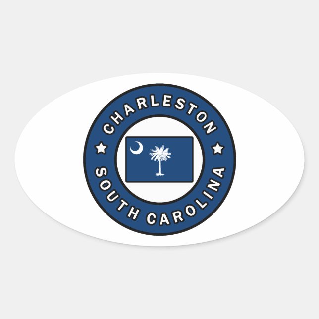 Charleston South Carolina Oval Sticker (Front)