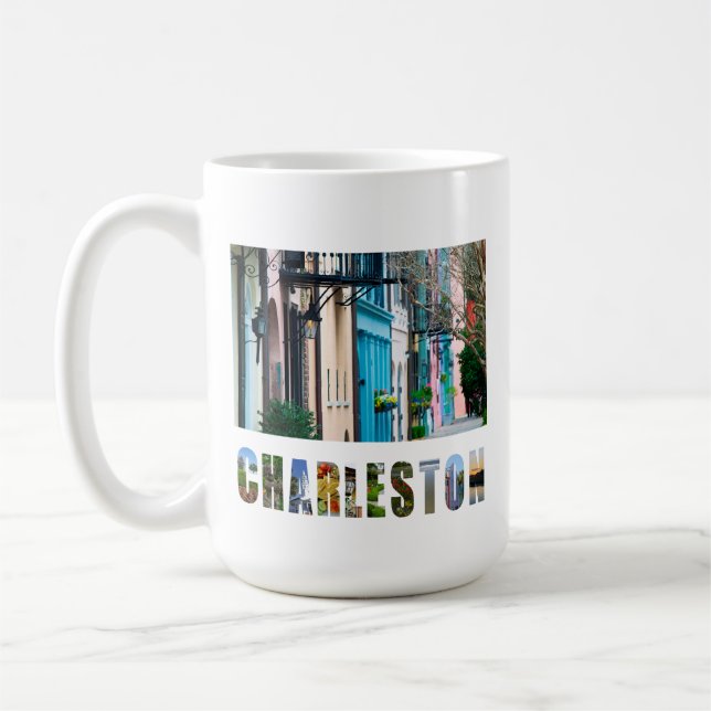 Charleston South Carolina Rainbow Row Houses Coffee Mug (Left)