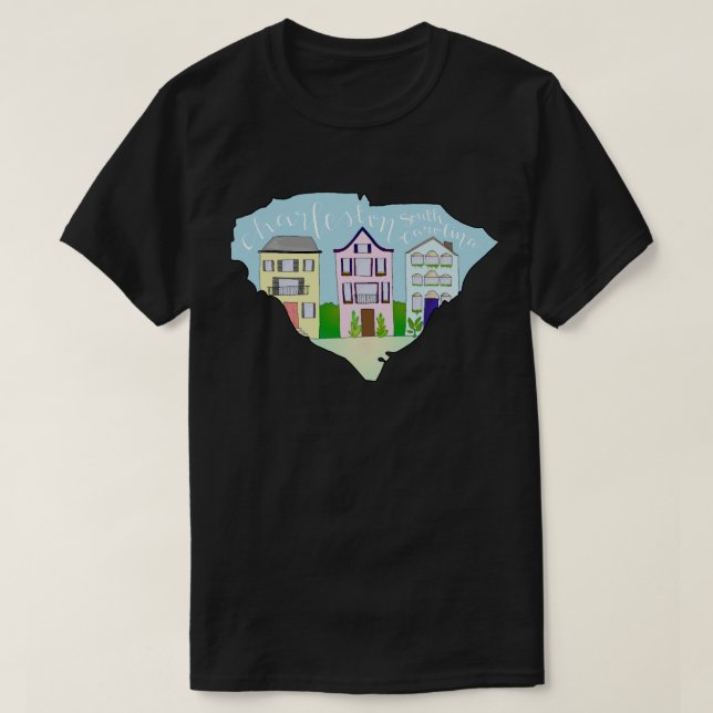Charleston, South Carolina Rainbow Row T-Shirt (Design Front)