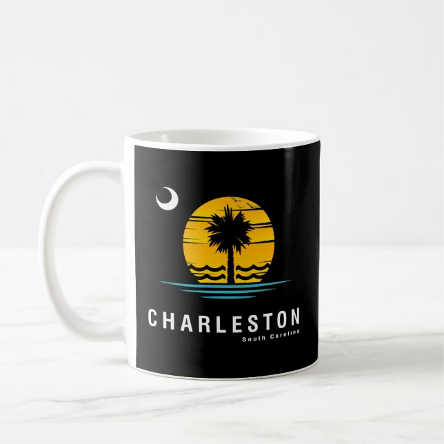Charleston South Carolina Sc Palmetto Moon Sunset Coffee Mug (Left)