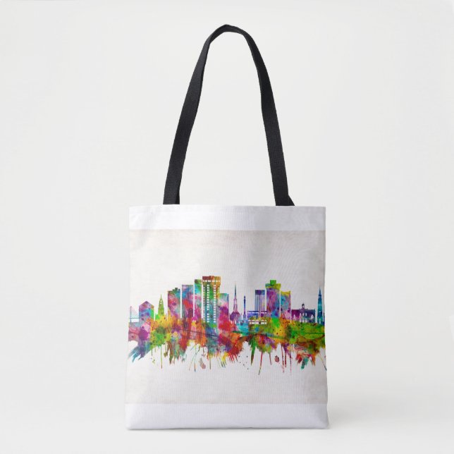 Charleston South Carolina Skyline Tote Bag (Front)