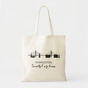 Charleston South Carolina Skyline Tote Bag