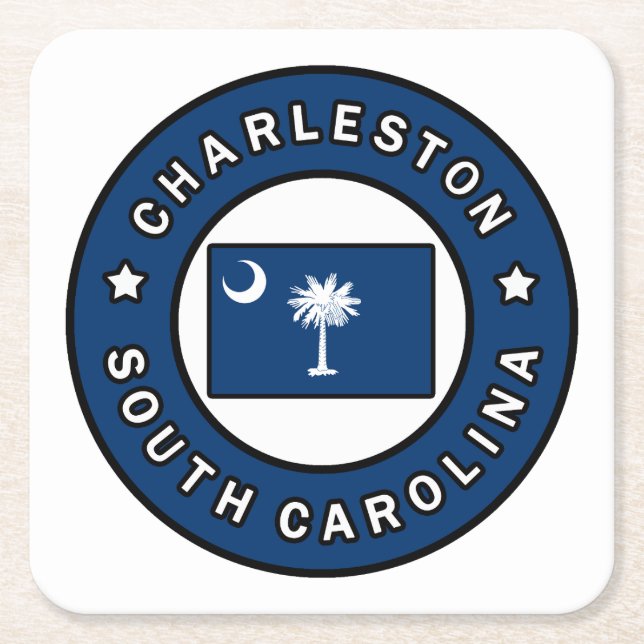 Charleston South Carolina Square Paper Coaster (Front)