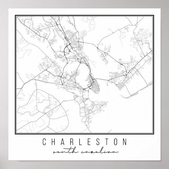 Charleston South Carolina Street Map Poster (Front)