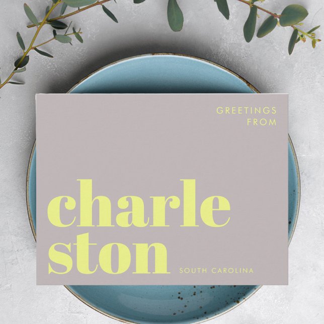 Charleston South Carolina typography Postcard (Creator Uploaded)