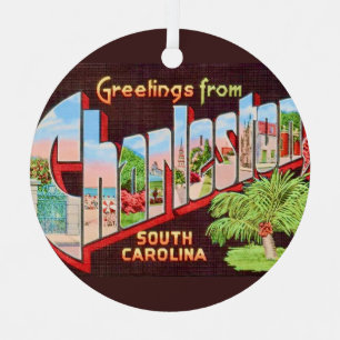 Charleston South Carolina Vintage Metal Tree Decoration