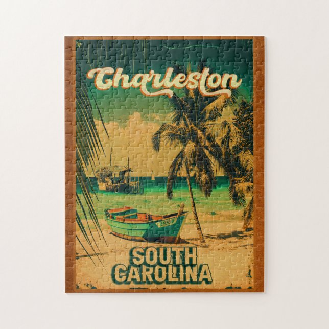Charleston South Carolina Vintage Retro Souvenir Jigsaw Puzzle (Vertical)