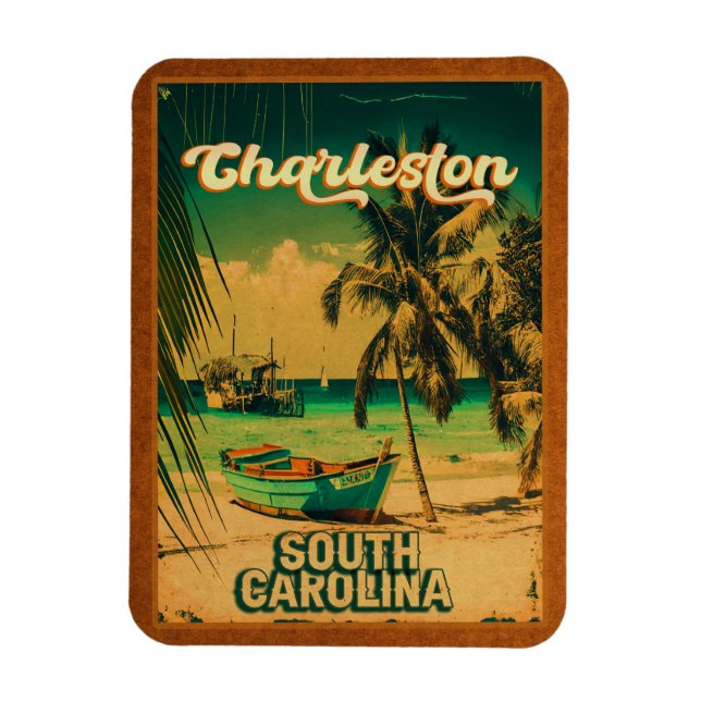 Charleston South Carolina Vintage Retro Souvenir Magnet (Vertical)