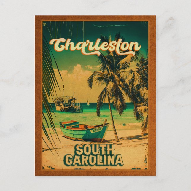 Charleston South Carolina Vintage Retro Souvenirs Postcard (Front)