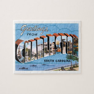Charleston South Carolina Vintage Travel Jigsaw Puzzle