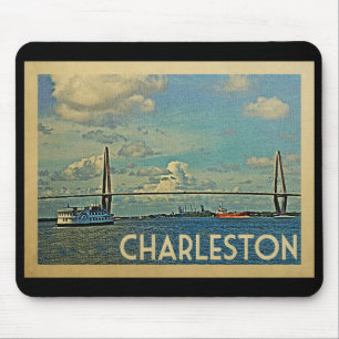 Charleston South Carolina Vintage Travel Mouse Mat